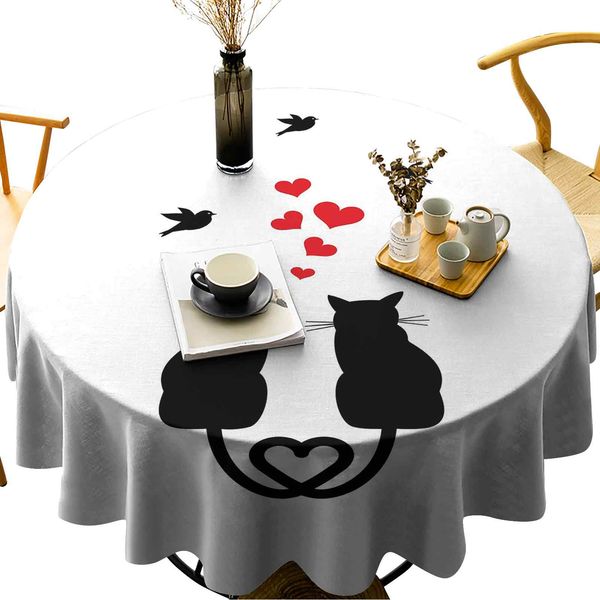 wrinkle anti-fading round tablecloths cats in love with heart shaped tails birds animal silhouettes valentines theme
wrinkle anti-fading round tablecloths cats in love with heart shaped tails birds animal silhouettes valentines theme