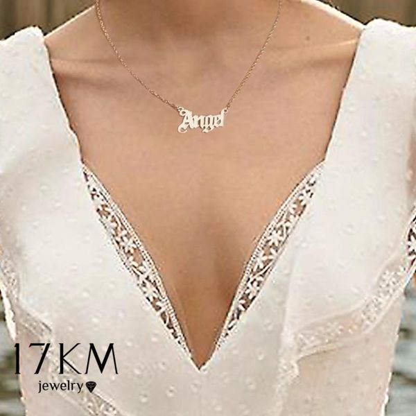 chokers 17km vintage gold angel letter necklace gift for women fashion old english name choker necklaces 2021 party jewelry mom, Golden;silver
chokers 17km vintage gold angel letter necklace gift for women fashion old english name choker necklaces 2021 party jewelry mom, Golden;silver