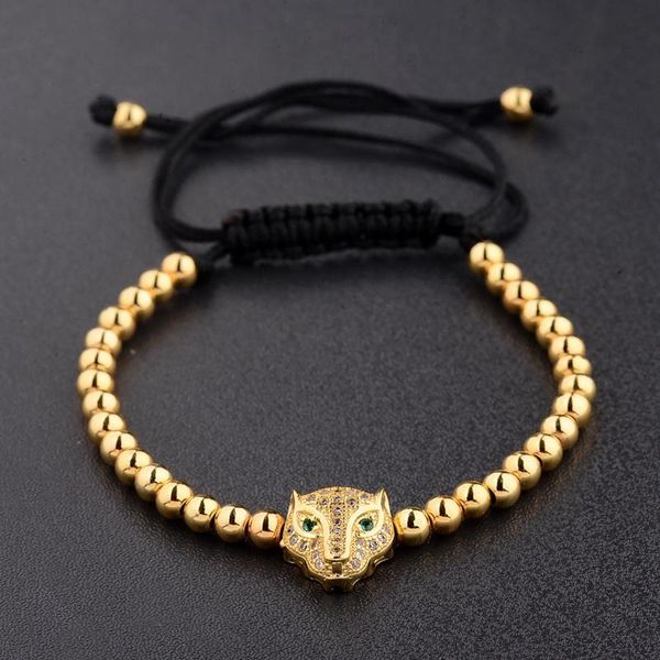 classic micro pave cz leopard head charm bracelets homme bileklik men handmade copper beads adjustable bracelet jewelry gift, Black
classic micro pave cz leopard head charm bracelets homme bileklik men handmade copper beads adjustable bracelet jewelry gift, Black