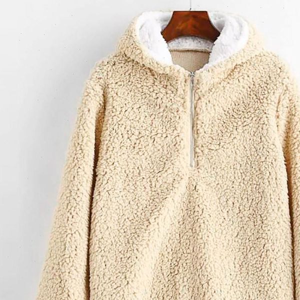 autumn winter women hooded hoodies pure color plush zipped hooded cap beige blouse casual sweatshirt, Black
autumn winter women hooded hoodies pure color plush zipped hooded cap beige blouse casual sweatshirt, Black
