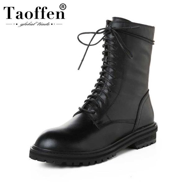 boots taoffen women 2021 winter genuine leather motorcycle chunky heels zipper fashion shoes casual botas size 34-43, Black
boots taoffen women 2021 winter genuine leather motorcycle chunky heels zipper fashion shoes casual botas size 34-43, Black