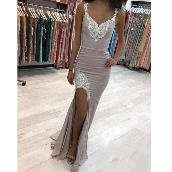 party dresses charming v-neck satin mermaid prom side split button back evening gowns special occasion, White;black
party dresses charming v-neck satin mermaid prom side split button back evening gowns special occasion, White;black