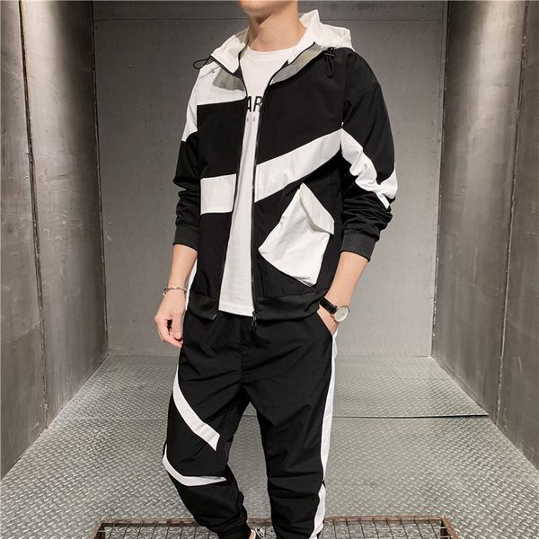 2021 new men's hip hop tracksuit mens clothing 2 pc sportswear sets man korean style streetwear jacets + harem pants, Gray
2021 new men's hip hop tracksuit mens clothing 2 pc sportswear sets man korean style streetwear jacets + harem pants, Gray