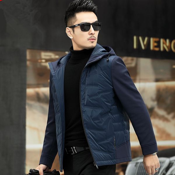 new winter white duck down lightweight down jacket hooded young and middle-aged men's casual fashion jacket down jacket q1209, Black
new winter white duck down lightweight down jacket hooded young and middle-aged men's casual fashion jacket down jacket q1209, Black