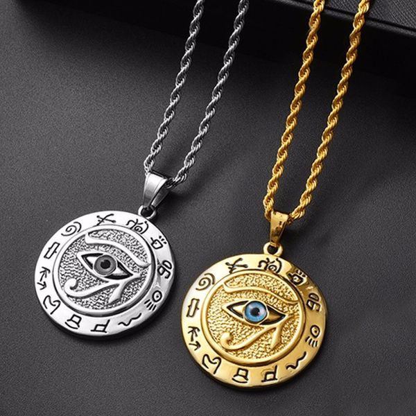 egyptian the eye of horus pendant necklace for women/men resale gold stainless steel evil eyes necklace egypt round jewelry 201013, Silver
egyptian the eye of horus pendant necklace for women/men resale gold stainless steel evil eyes necklace egypt round jewelry 201013, Silver