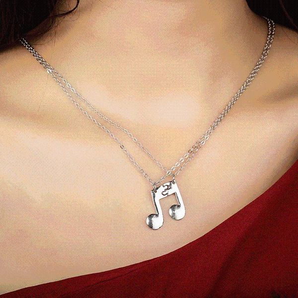 Trend Jewelry Clavicle Chain Music Notes Pendant Short Music Necklace Two Fashion Couple Necklaces, Silver
Trend Jewelry Clavicle Chain Music Notes Pendant Short Music Necklace Two Fashion Couple Necklaces, Silver