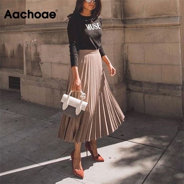 aachoae casual loose plaid midi skirt woman elegant office wear pleated skirt high waist houndstooth skirts lady mujer faldas q1217, Black
aachoae casual loose plaid midi skirt woman elegant office wear pleated skirt high waist houndstooth skirts lady mujer faldas q1217, Black