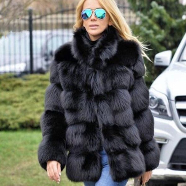 women's fur & faux fashion winter coat women luxury plus size stand collar long sleeve jacket fourrure y494, Black
women's fur & faux fashion winter coat women luxury plus size stand collar long sleeve jacket fourrure y494, Black