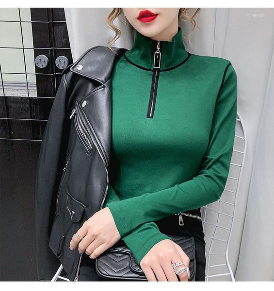 autumn winter clothes t-shirt fashion patchwork zipper women all match cotton stretchy1, White
autumn winter clothes t-shirt fashion patchwork zipper women all match cotton stretchy1, White