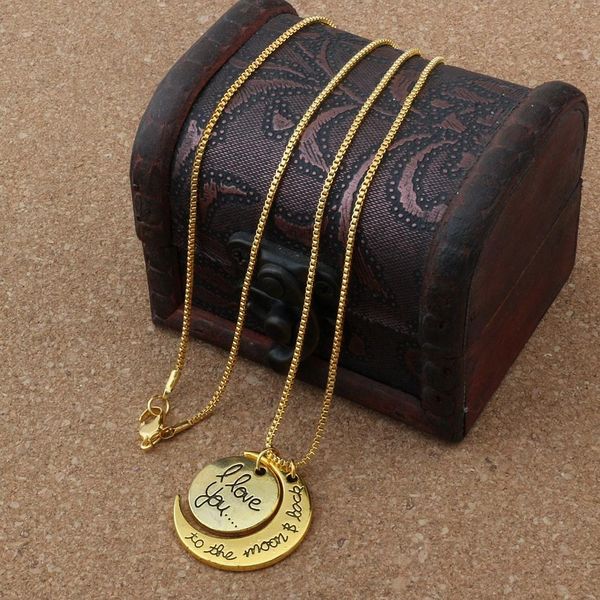 moon antique gold i love you to the and back necklace 25pcs/lots lobster clasp pendant necklaces e1
moon antique gold i love you to the and back necklace 25pcs/lots lobster clasp pendant necklaces e1