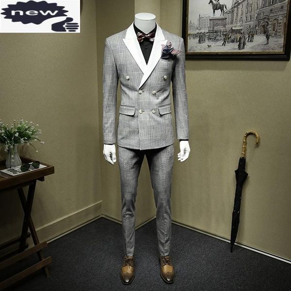 men's suits & blazers england style white and black plaid business gentleman blazer suit vintage double breasted wedding dress smart ca, White;black
men's suits & blazers england style white and black plaid business gentleman blazer suit vintage double breasted wedding dress smart ca, White;black