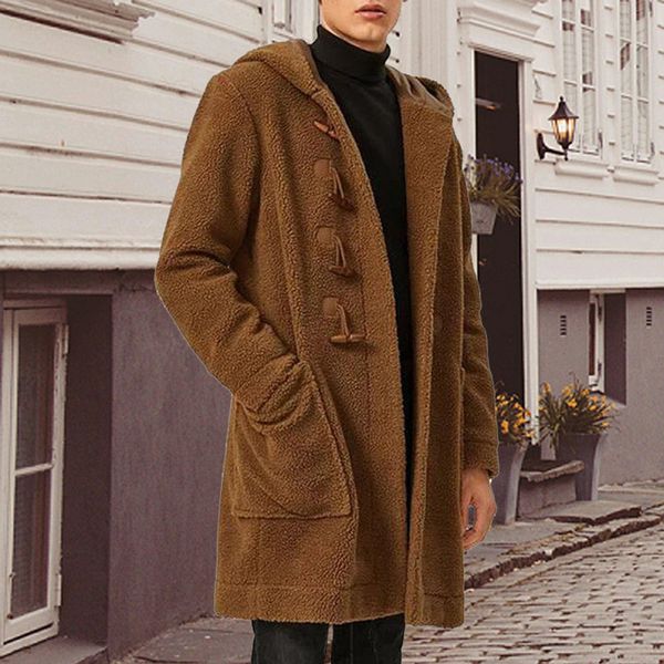 solid color mens designer wools fashion single breasted long sleeve hooded mens woolen overcoats warm males coats with big pockets, Black
solid color mens designer wools fashion single breasted long sleeve hooded mens woolen overcoats warm males coats with big pockets, Black