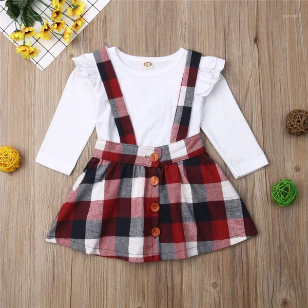 toddler kids baby girls white clothes set autumn long sleeve t-shirt plaid strap skirt girl clothing cotton 2pcs outfits1
toddler kids baby girls white clothes set autumn long sleeve t-shirt plaid strap skirt girl clothing cotton 2pcs outfits1