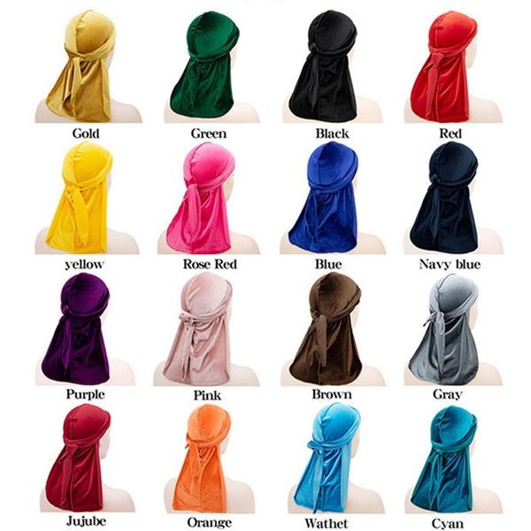 16 colors luxury velvet durags bandana turban hat pirate caps wigs doo durag biker headwear headband pirate hat headwrap new cz120101, Yellow
16 colors luxury velvet durags bandana turban hat pirate caps wigs doo durag biker headwear headband pirate hat headwrap new cz120101, Yellow