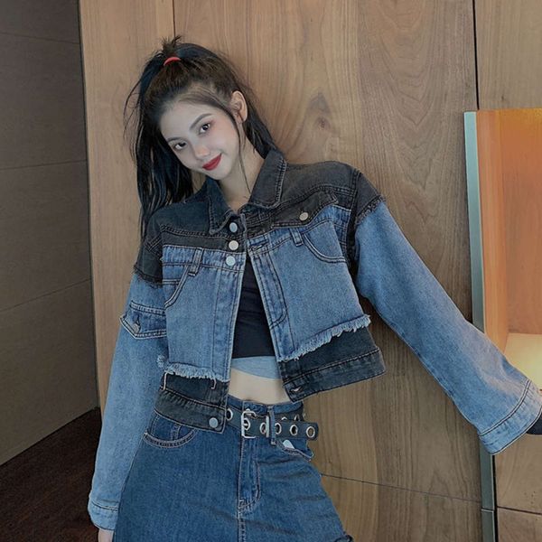 autumn winter 2020 new hong kong style fried street jacket women's korean loose design splicing short denim top, Black;brown
autumn winter 2020 new hong kong style fried street jacket women's korean loose design splicing short denim top, Black;brown