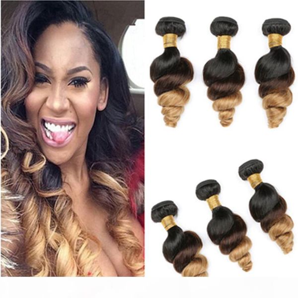 #1b 4 27 ombre loose wave weaves human hair bundles peruvian 3tone ombre virgin hair extensions dark roots brown and honey blonde bundles, Black
#1b 4 27 ombre loose wave weaves human hair bundles peruvian 3tone ombre virgin hair extensions dark roots brown and honey blonde bundles, Black
