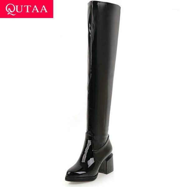 qutaa 2020 women over the knee high boots pu classic winter short keep warm round toe zipper square high heel shoes size 34-431, Black
qutaa 2020 women over the knee high boots pu classic winter short keep warm round toe zipper square high heel shoes size 34-431, Black