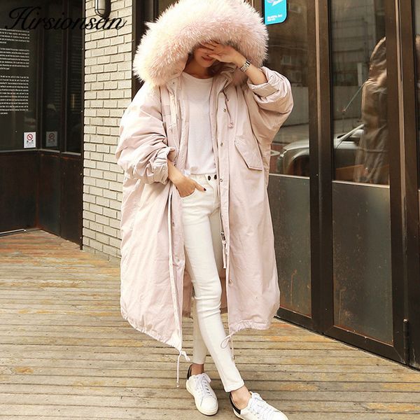 hirsionsan winter coat women large fur collar hooded long jacket thicken warm korean padded parkas oversized military parka 201029, Black
hirsionsan winter coat women large fur collar hooded long jacket thicken warm korean padded parkas oversized military parka 201029, Black