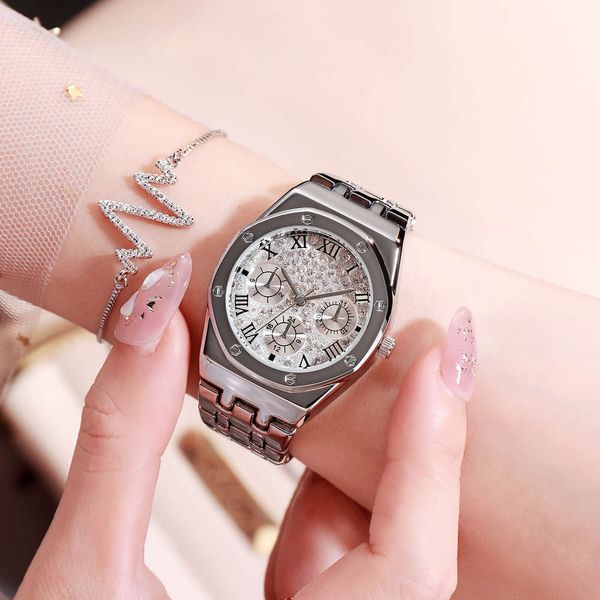 new arrivals three eye full diamond fashion women's waterproof quartz classic watch ing, Silver
new arrivals three eye full diamond fashion women's waterproof quartz classic watch ing, Silver