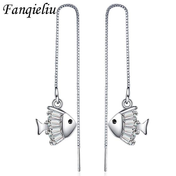 Fanqieliu Vintage Solid 925 Sterling Silver Earrings For Women With Long Chains Cute Fish Dangle & Drop Earrings FQL20498
Fanqieliu Vintage Solid 925 Sterling Silver Earrings For Women With Long Chains Cute Fish Dangle & Drop Earrings FQL20498