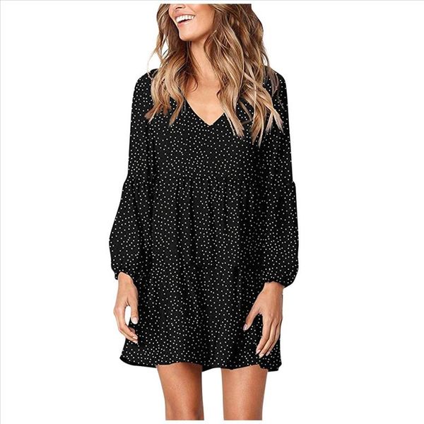 women casual dress dot v neckline mini dress short sleeve ruffle dresses loose swing dresses vestidos jsw, Black;gray
women casual dress dot v neckline mini dress short sleeve ruffle dresses loose swing dresses vestidos jsw, Black;gray