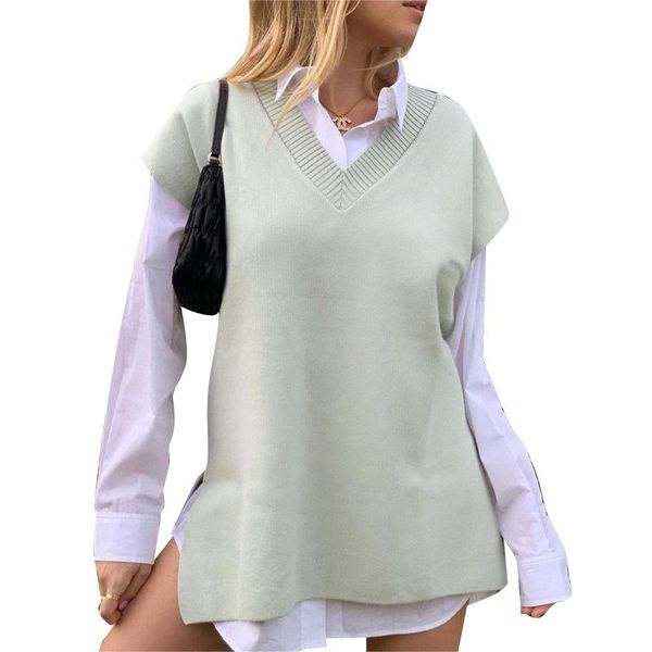 women's vests elegant office lady green loose knitted vest women sleeveless v neck holiday fashion casual pullover sweaters preppy styl, Black;white
women's vests elegant office lady green loose knitted vest women sleeveless v neck holiday fashion casual pullover sweaters preppy styl, Black;white