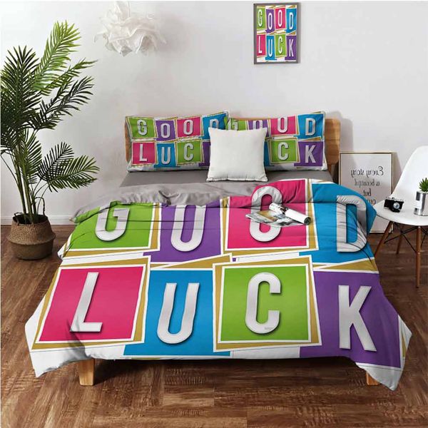 colorful vibrant blocks with letters saying good luck modern artwork printbedding 3-piece set
colorful vibrant blocks with letters saying good luck modern artwork printbedding 3-piece set