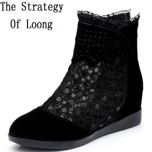 boots women summer sandals nubuck leather flats wedges elevator lace beading tassel lady gauze cutout plus size 34-42 sxq0728, Black 
boots women summer sandals nubuck leather flats wedges elevator lace beading tassel lady gauze cutout plus size 34-42 sxq0728, Black