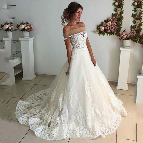 custom made off shoulder lace wedding dresses with appliquies short sleeves court train lace up back plus size wedding bridal gowns, White
custom made off shoulder lace wedding dresses with appliquies short sleeves court train lace up back plus size wedding bridal gowns, White