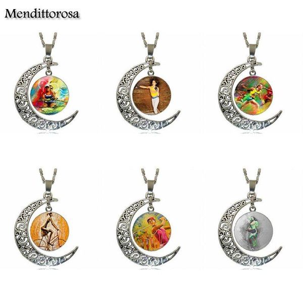 pendant necklaces for women girl gift sport art picture silver color glass cabochon with hollow out moon shaped choker necklace
pendant necklaces for women girl gift sport art picture silver color glass cabochon with hollow out moon shaped choker necklace