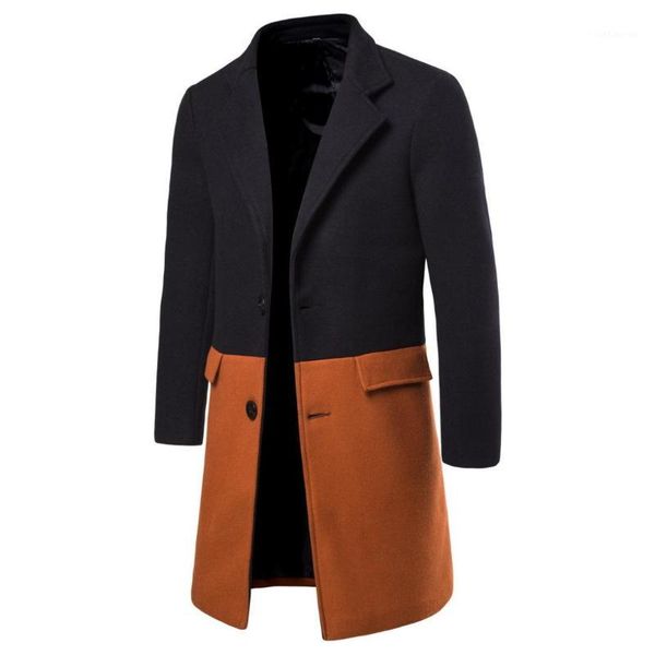 winter coat men patchwork overcoat korean autumn men's coat mandarin collar long sleeve men casual long jacket abrigo hombre1, Black 
winter coat men patchwork overcoat korean autumn men's coat mandarin collar long sleeve men casual long jacket abrigo hombre1, Black