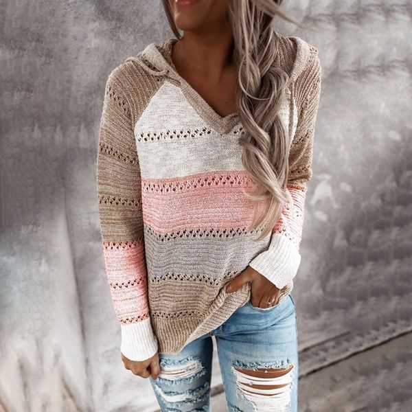 fashion striped sweaters women 2020 fall winter clothes hooded pullovers contrast color long sleeve v-neck jumpers female lj201124, White;black
fashion striped sweaters women 2020 fall winter clothes hooded pullovers contrast color long sleeve v-neck jumpers female lj201124, White;black