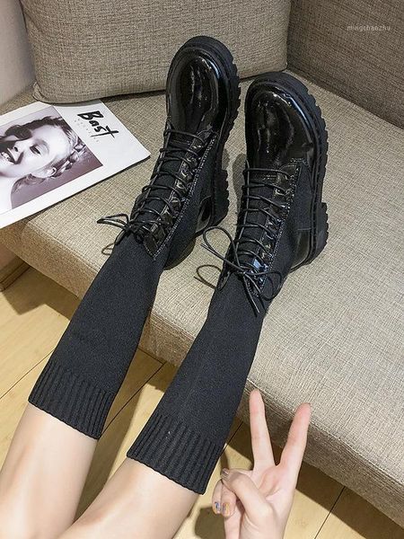 boots woman 2021 all-match bottom elastic force thin socks and increase long1, Black
boots woman 2021 all-match bottom elastic force thin socks and increase long1, Black