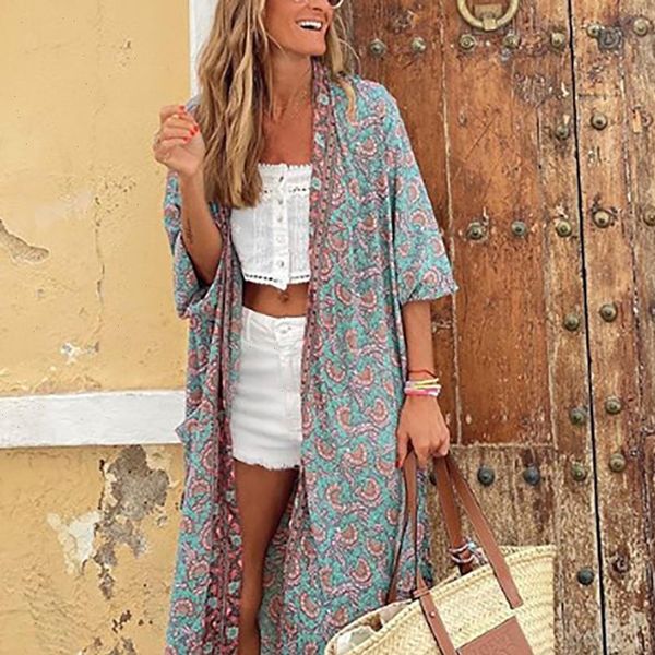 women boho autumn 3 4 sleeve floral print long cardigan kimono cover up coat drop shipping good quality, Black
women boho autumn 3 4 sleeve floral print long cardigan kimono cover up coat drop shipping good quality, Black