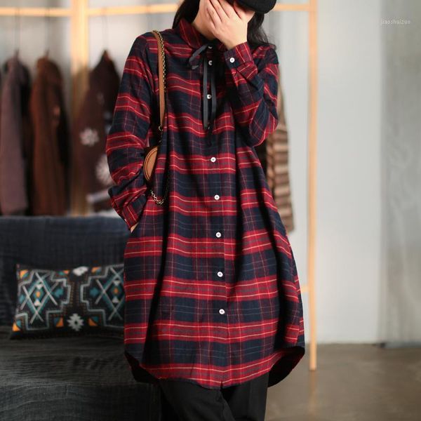 johnature new 2021 turn-down collar plaid blouses bow casual loose vintage winter women cotton mori girls shirts1, White
johnature new 2021 turn-down collar plaid blouses bow casual loose vintage winter women cotton mori girls shirts1, White