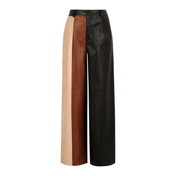 women's plutonium leather trousers 2020 fall and winter loose ankle-length slacks hit colour couture pu long leg l1594, Black;white
women's plutonium leather trousers 2020 fall and winter loose ankle-length slacks hit colour couture pu long leg l1594, Black;white
