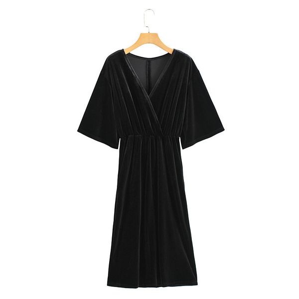 simple style autumn 2020 women's new velvet mid sleeve slant lapel v-neck waist dress, Black;gray
simple style autumn 2020 women's new velvet mid sleeve slant lapel v-neck waist dress, Black;gray