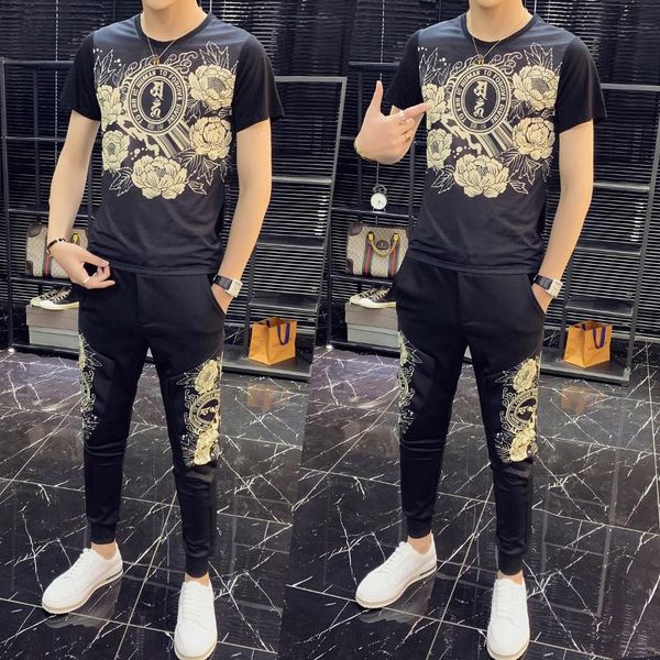 2021 fashion two piece set men tracksuit slim fit outfits men set short sleeve t shirt 2 piece and pant, Gray
2021 fashion two piece set men tracksuit slim fit outfits men set short sleeve t shirt 2 piece and pant, Gray