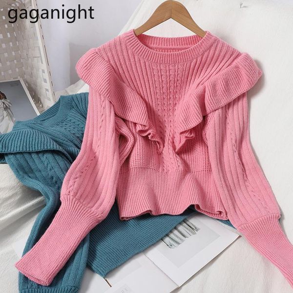 women's sweaters gaganight sweet women sweater ruffles fashion lady chic korean pullovers solid casual loose crop cozy soft pullvoer ou, White;black
women's sweaters gaganight sweet women sweater ruffles fashion lady chic korean pullovers solid casual loose crop cozy soft pullvoer ou, White;black
