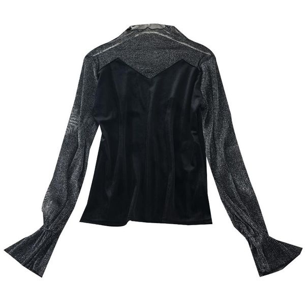 сексуальная сетка бархата пэчворк женские футболки turtleneck flare рукава свободно черное транверентская кнопка натягивает топы тройки, White
сексуальная сетка бархата пэчворк женские футболки turtleneck flare рукава свободно черное транверентская кнопка натягивает топы тройки, White