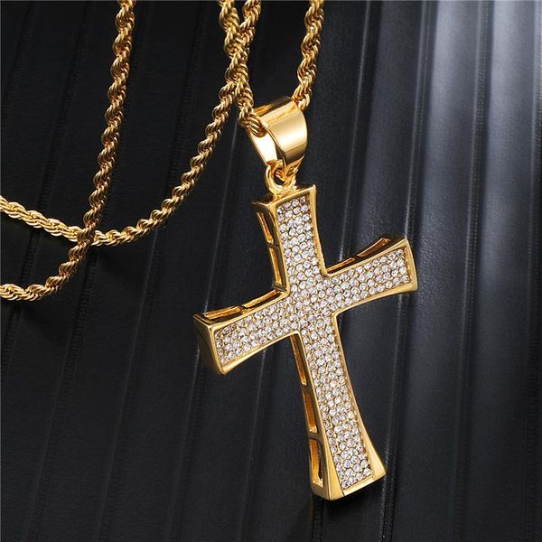 pendant necklaces d&z stainless steel bling iced out full cz crystal cross crucifix necklace for male hip hop jewelry, Silver
pendant necklaces d&z stainless steel bling iced out full cz crystal cross crucifix necklace for male hip hop jewelry, Silver
