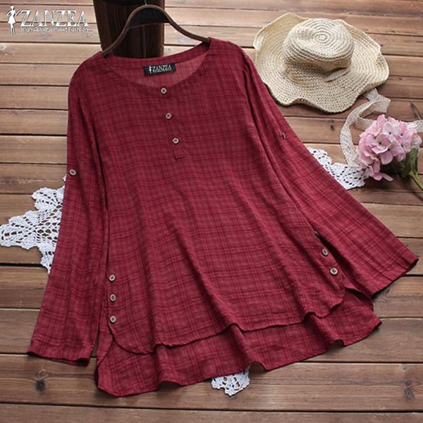vintage check women's asymmetrical blouse zanzea 2020 spring casual long sleeve blusa female o neck tunic plus size chemise, White
vintage check women's asymmetrical blouse zanzea 2020 spring casual long sleeve blusa female o neck tunic plus size chemise, White