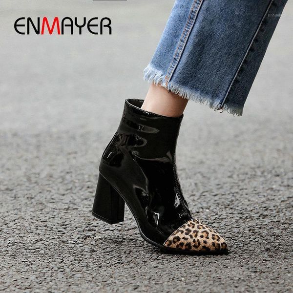 boots enmayer 2021 ankle for women pointed toe slip-on patent leather hoof heels winter patchwork faux suede slim 34-431, Black
boots enmayer 2021 ankle for women pointed toe slip-on patent leather hoof heels winter patchwork faux suede slim 34-431, Black