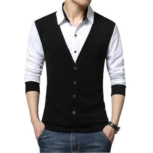 men's t-shirts 2021 autumn mens t shirts fashion fake-two designer clothing turn-down collar t-shirt men long sleeve shirt casual male, White;black
men's t-shirts 2021 autumn mens t shirts fashion fake-two designer clothing turn-down collar t-shirt men long sleeve shirt casual male, White;black