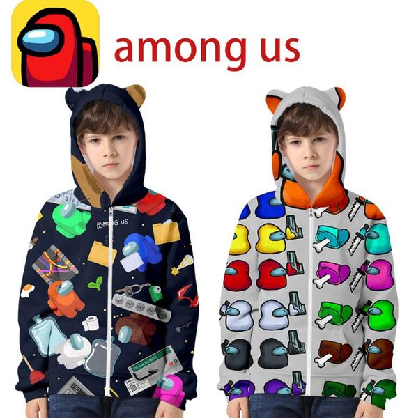 game among us children cosplay impostor zipper hoodie kids boys girls cat ear ejector hooded sweatshirt pullover coat, Blue
game among us children cosplay impostor zipper hoodie kids boys girls cat ear ejector hooded sweatshirt pullover coat, Blue