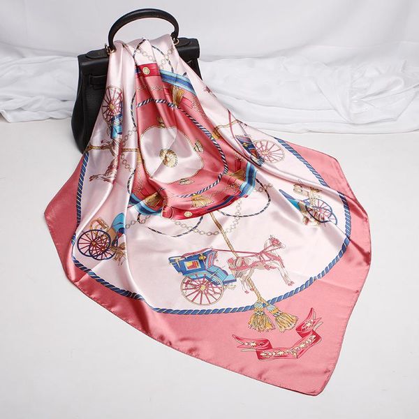 2021 90x90 carriage chain multipurpose women silk twill scarf satin square tie hairband ladies foulard femme towel bufanda shawl, Blue;gray
2021 90x90 carriage chain multipurpose women silk twill scarf satin square tie hairband ladies foulard femme towel bufanda shawl, Blue;gray