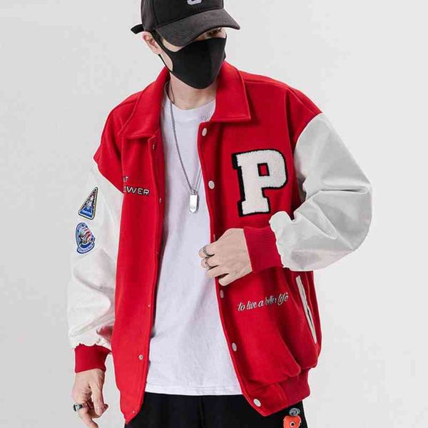 baseball jackets for men applique embroidery leather seeve 's clothing 2022 streetwear casual varsity bomber jacket coat, Black;brown
baseball jackets for men applique embroidery leather seeve 's clothing 2022 streetwear casual varsity bomber jacket coat, Black;brown
