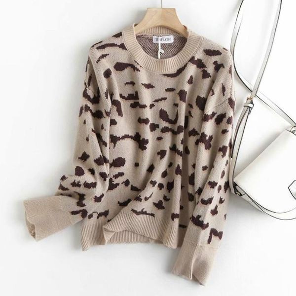 women's sweaters zcsmll leopard print sweater for women long sleeve loose cardigan round collar korean fashion autumn winter female 202, White;black
women's sweaters zcsmll leopard print sweater for women long sleeve loose cardigan round collar korean fashion autumn winter female 202, White;black