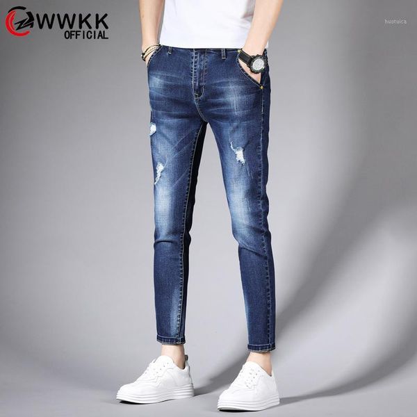 men's jeans summer denim pants slim straight dark blue regular fit leisure ankle-length trousers jean men hombre1
men's jeans summer denim pants slim straight dark blue regular fit leisure ankle-length trousers jean men hombre1