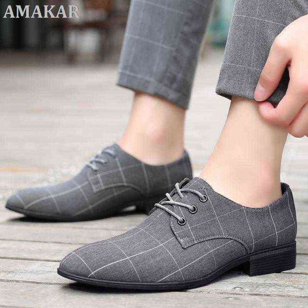 dress shoes pointed toe lace -up men business black lattice korea classic fashion formal wedding 220223
